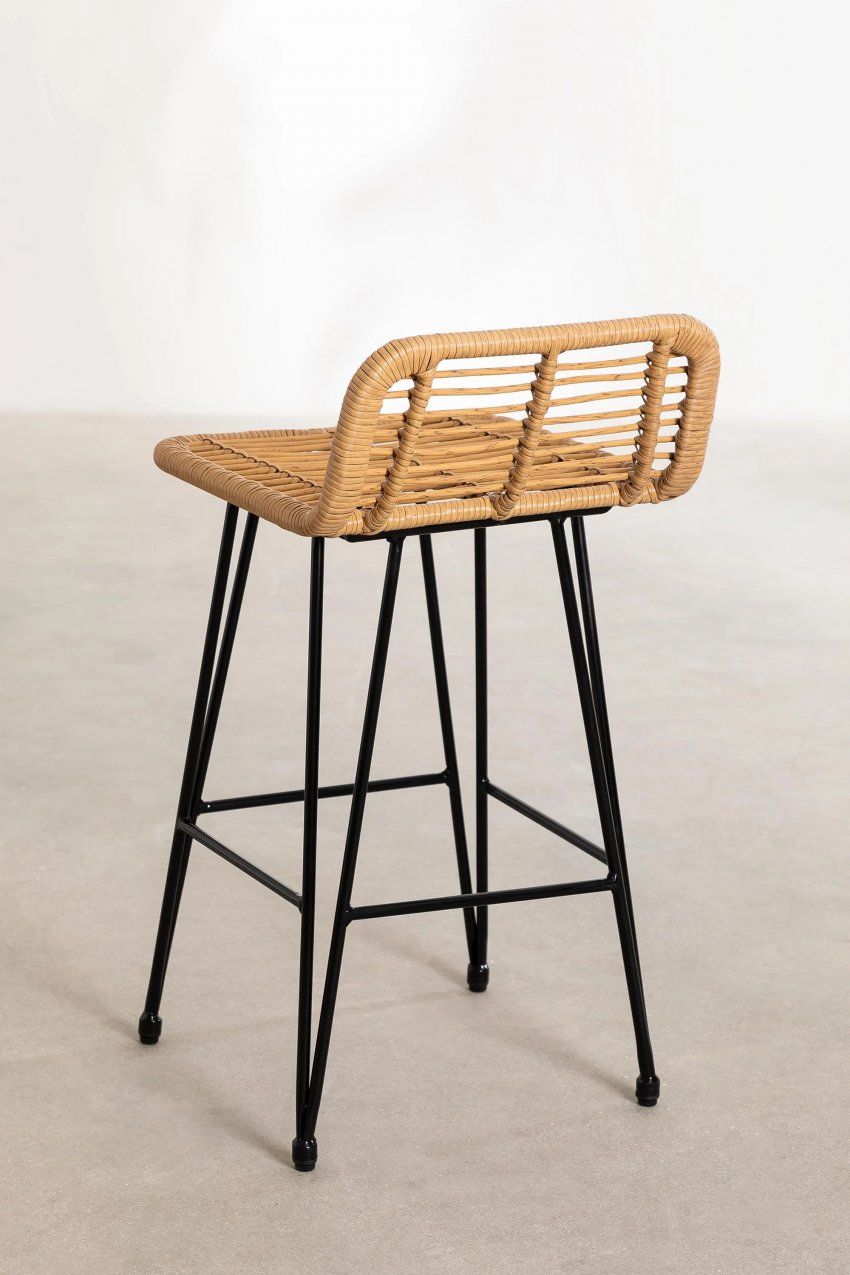 taburete alto en ratan sintetico meibel
